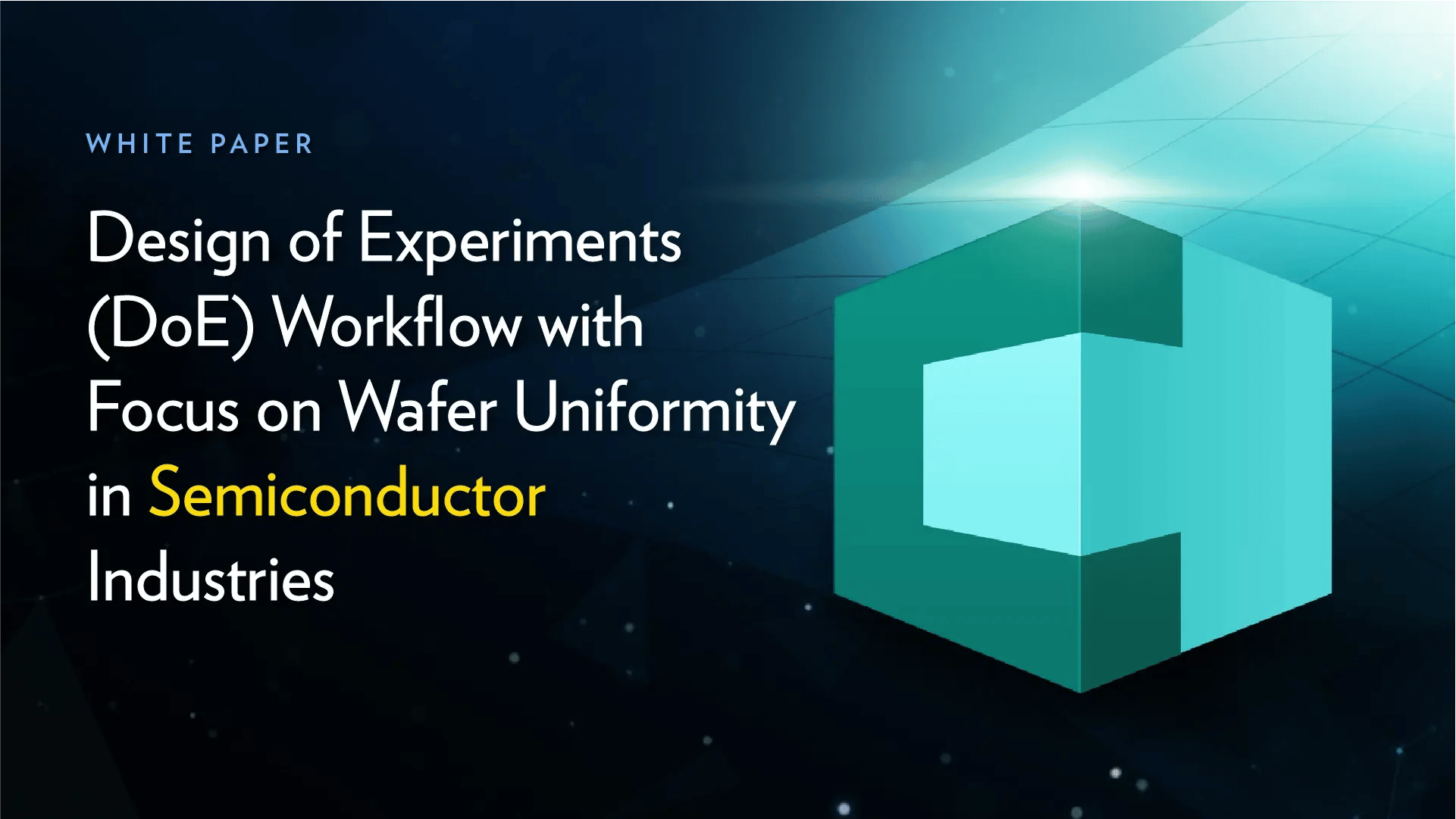 Whitepaper cover for "Design of Experiments (DoE) Workflow with Focus on Wafer Uniformity in Semiconductor Industries."