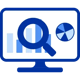Icon of a monitor displaying analytics and graphs, representing a real-time monitoring dashboard for manufacturing insights.