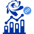 Icon of a bar chart with a globe and link, symbolizing data lookup integration for seamless information retrieval.